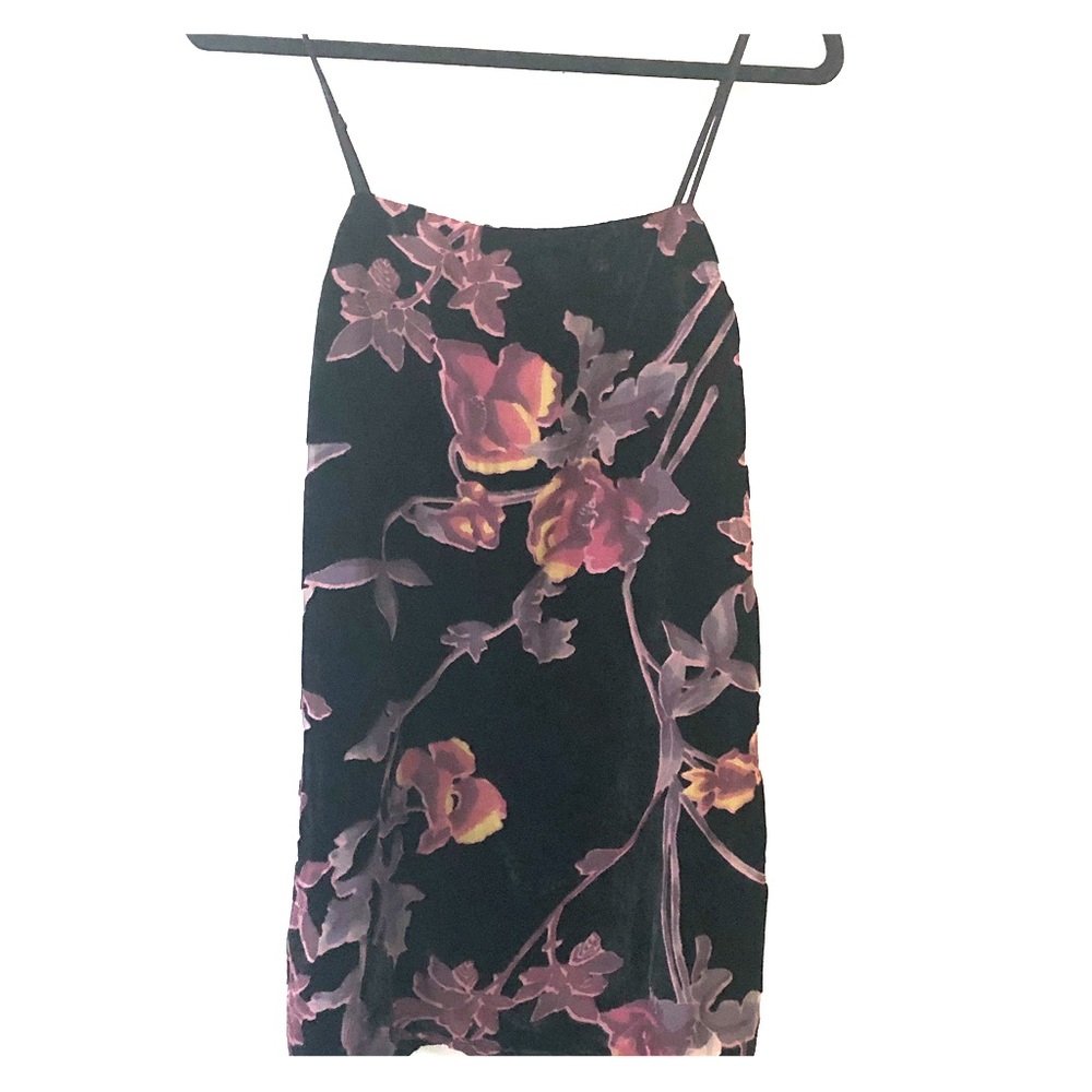 Velvet floral mini dress